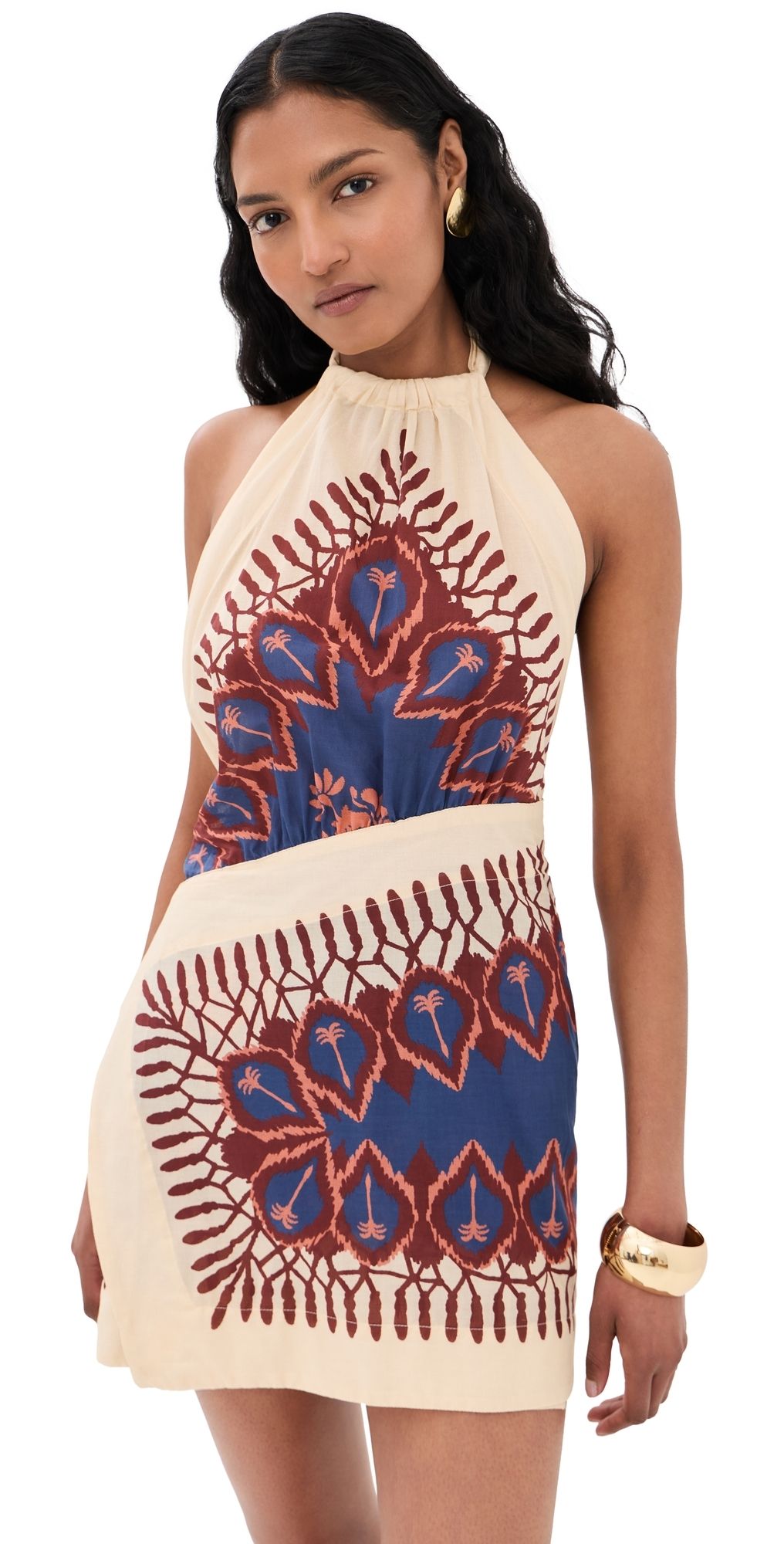 Johanna Ortiz Salt Dreamer Mini Dress Ecru/Blue 8