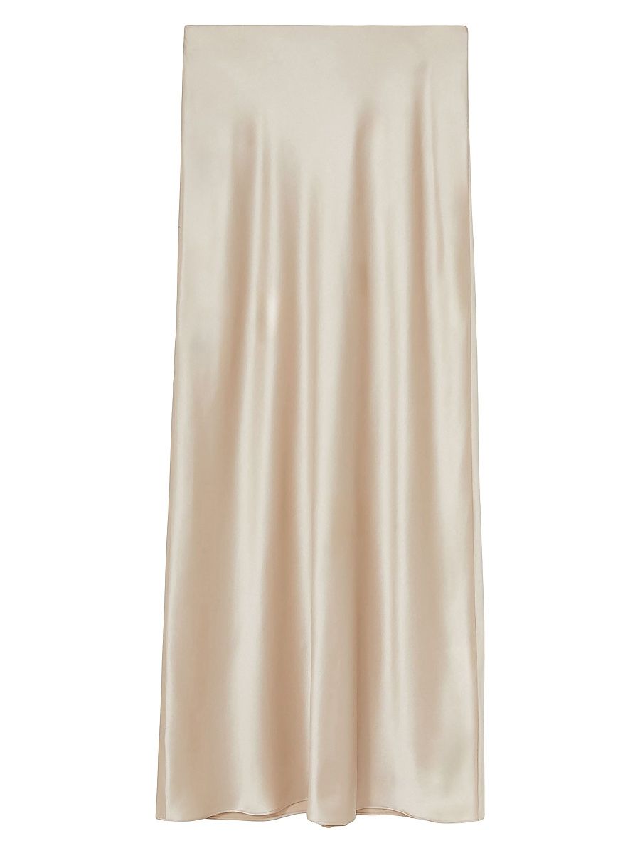 Women's Saskia Silk Maxi Skirt - Champagne Neutral - Size 12