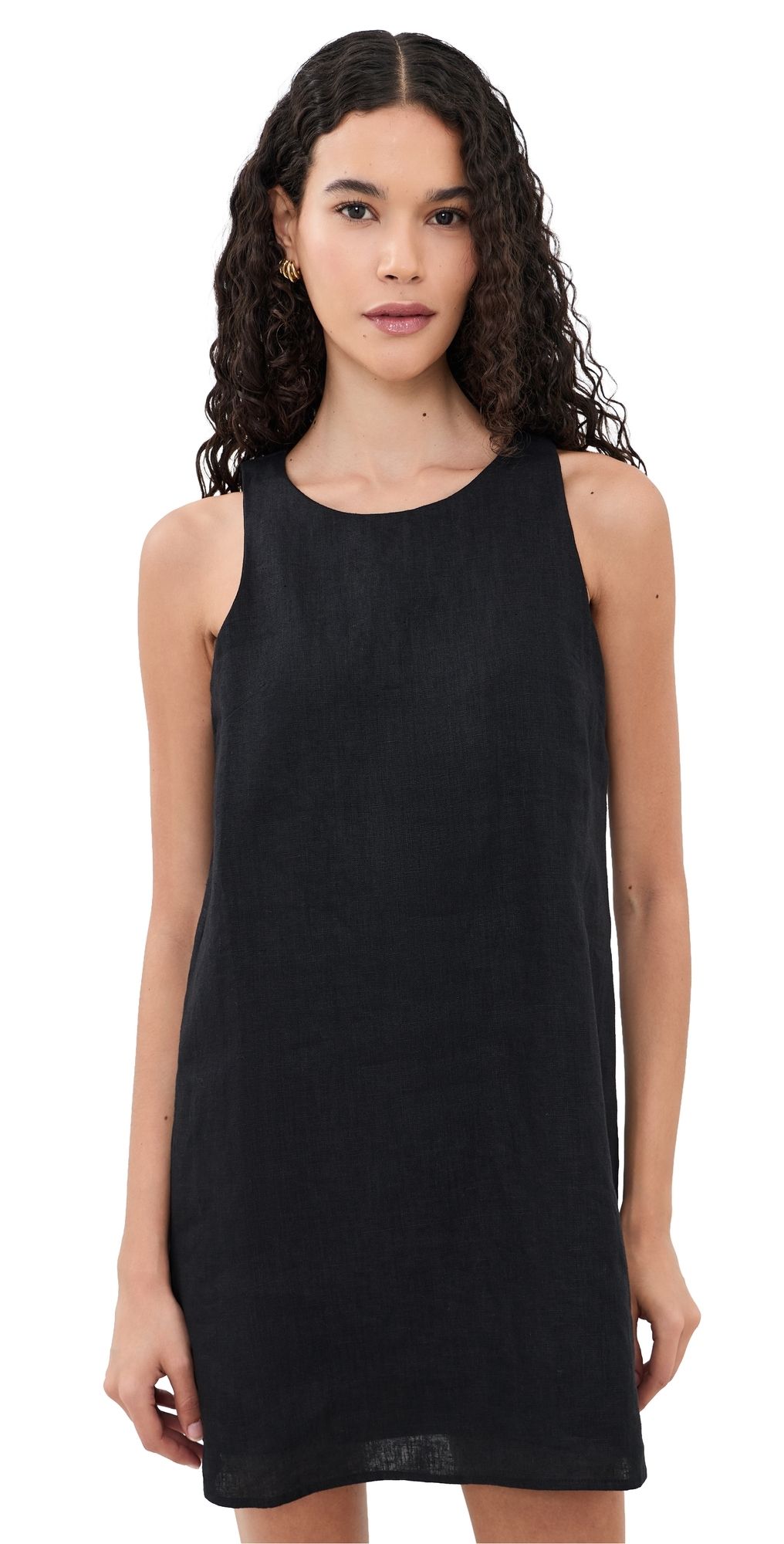 perfectwhitetee Linen Dress True Black M