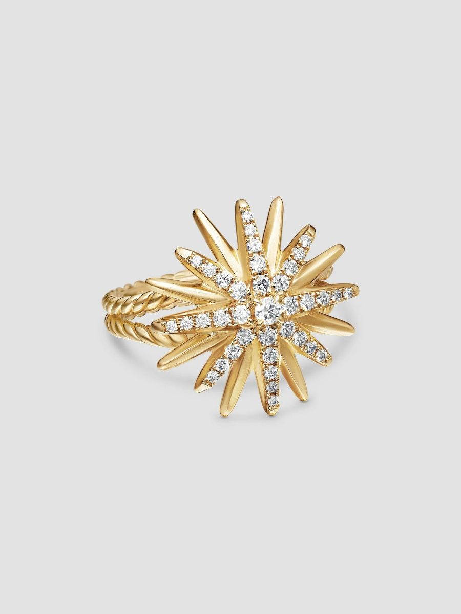 David Yurman Women's Starburst Ring in 18K Yellow Gold - Gold - Size 7