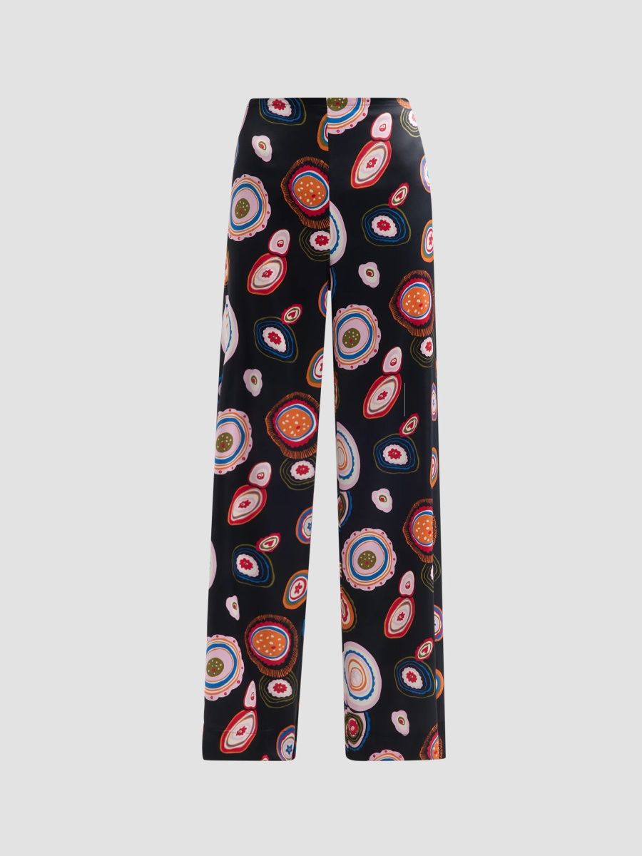 Staud Women's Stroll Stretch-Silk Pants - Millefiore - Size XL