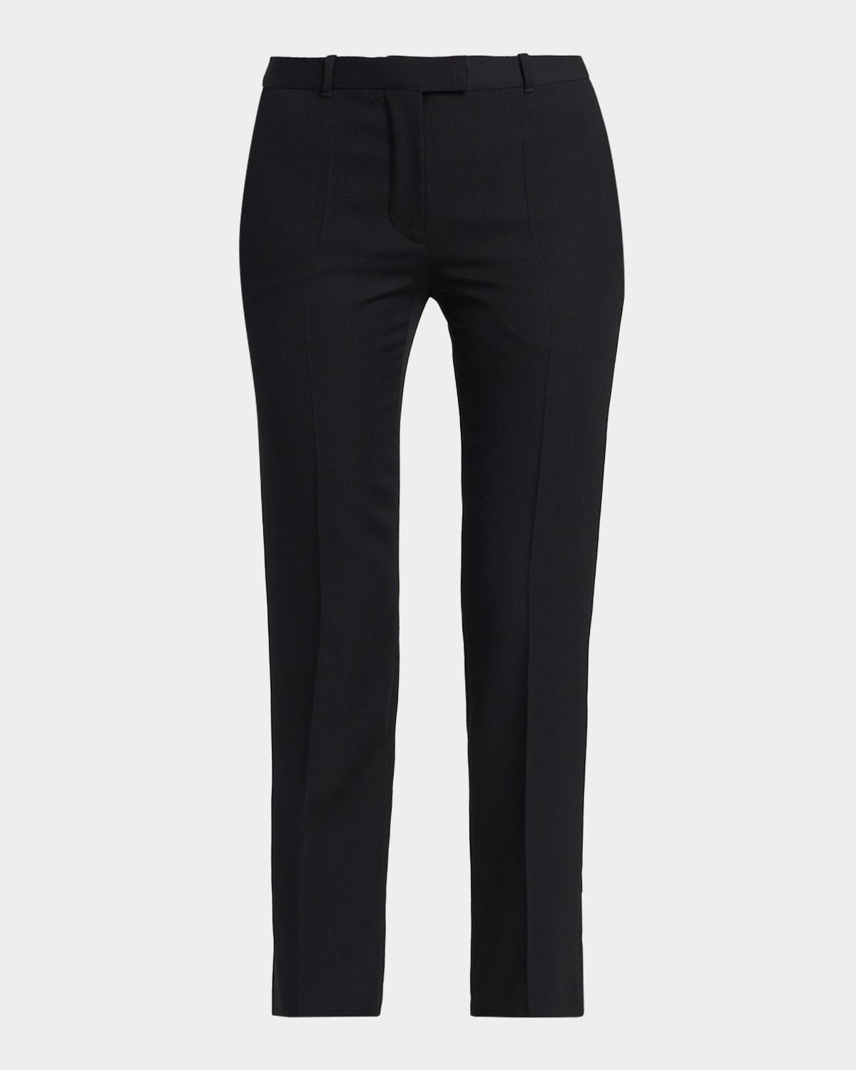 Mid-Rise Wool Slim-Leg Ankle Trousers