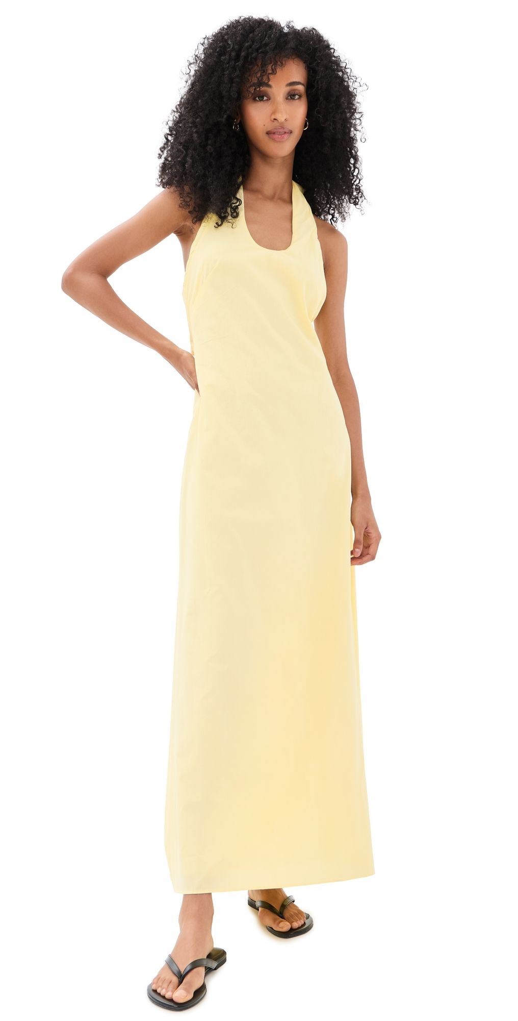 SIR. Rochelle Halter Maxi Dress Pale Yellow 0