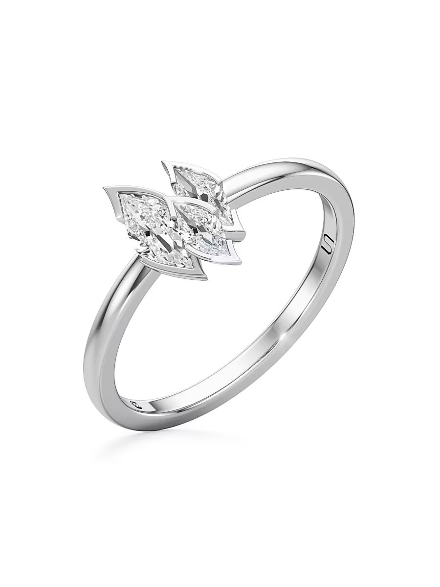 Women's Flame 18K White Gold & 0.49 TCW Lab-Grown Diamond Small Ring - White Gold - Size 6.75