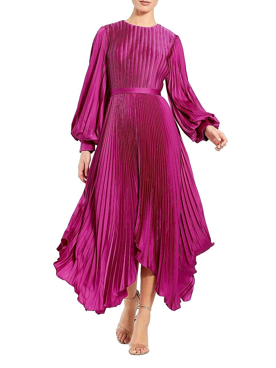 Women's Ieena Pleated Midi-Dress - Fuchsia - Size 16