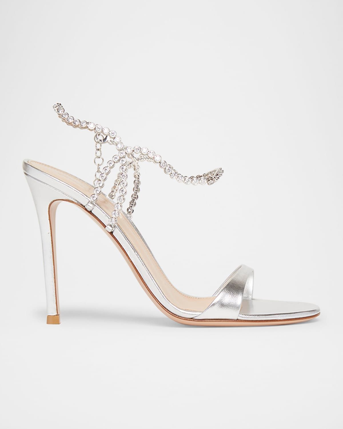 Nappa Leather Embellished Strappy Sandals