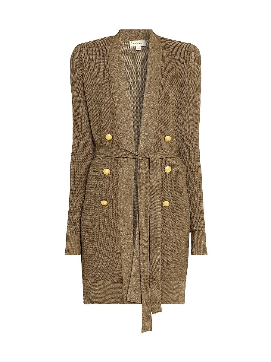 Women's Noe Double-Breasted Cardigan - Dark Green - Size Large