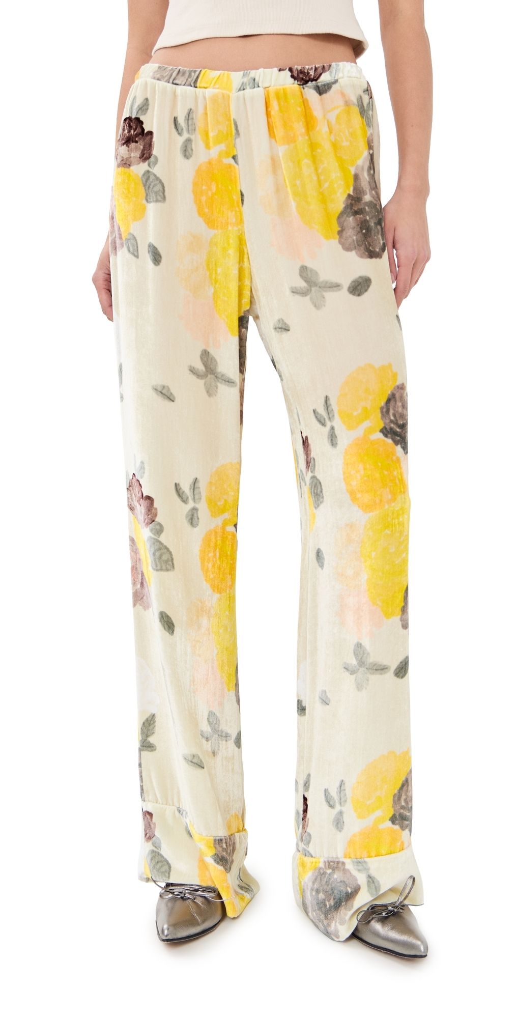 Bernadette Louis Pajama Velvet Pants Yellow/Chocolate/Vanilla 42
