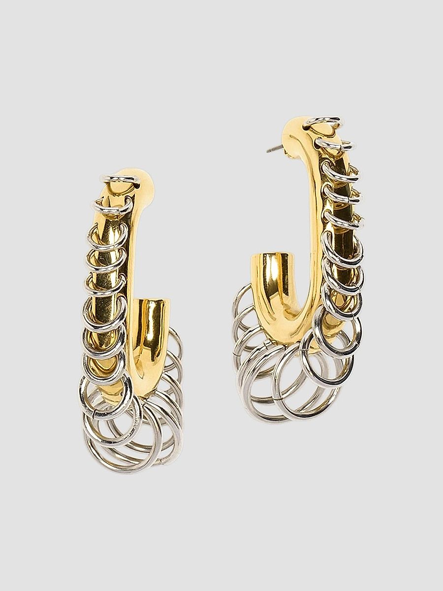 Rabanne Women's Ring-Embellished Earrings - Gold Silver
