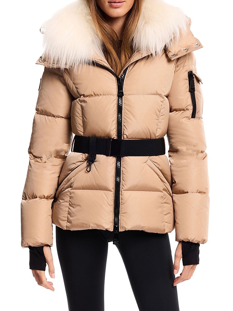 Women's Delilah Shearling Collar Jacket - Honey Sugar - Size XL