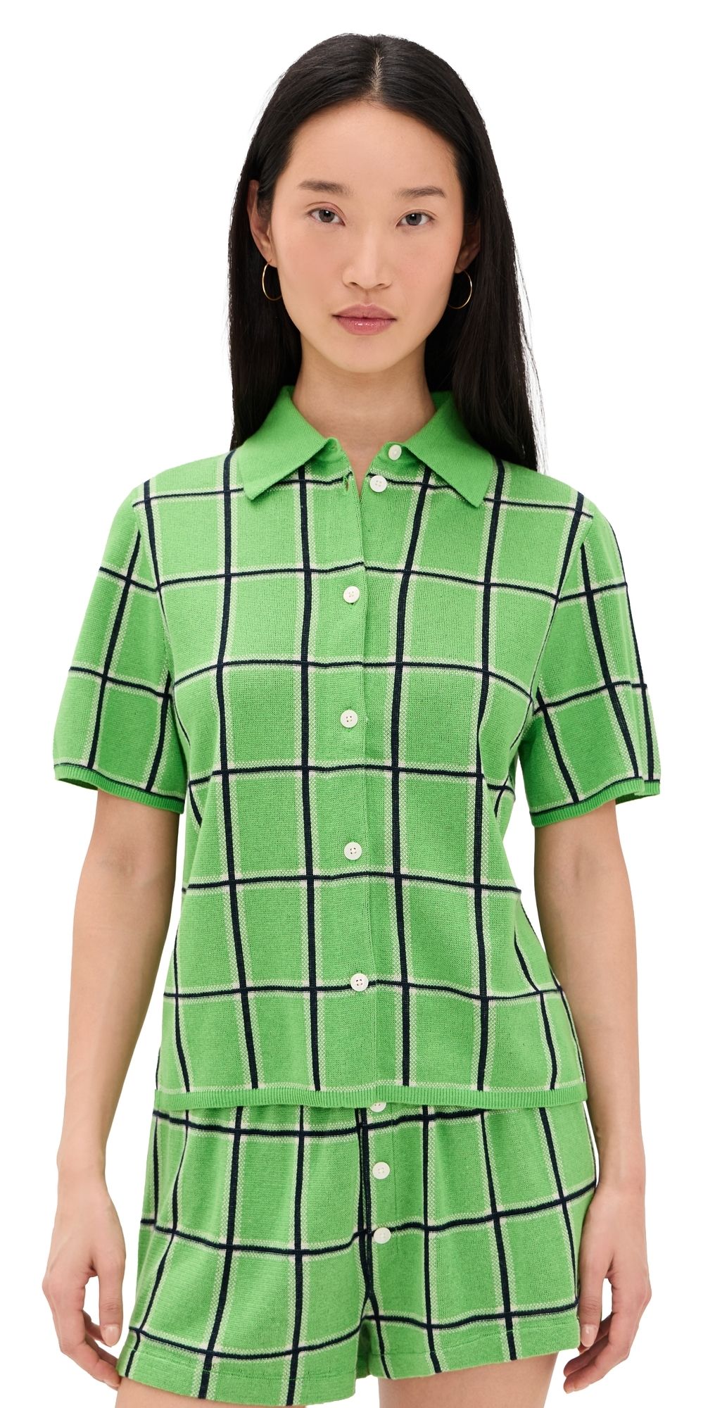 Guest in Residence Picnic Plaid Shirt Match Point Combo M