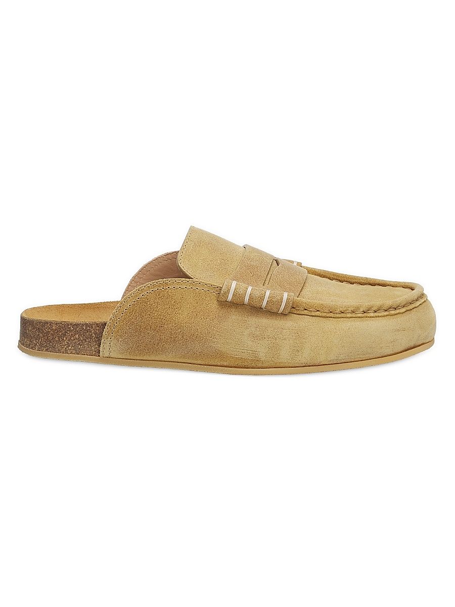 Men's Stitch Waxed Suede Loafers - Mustard - Size 13