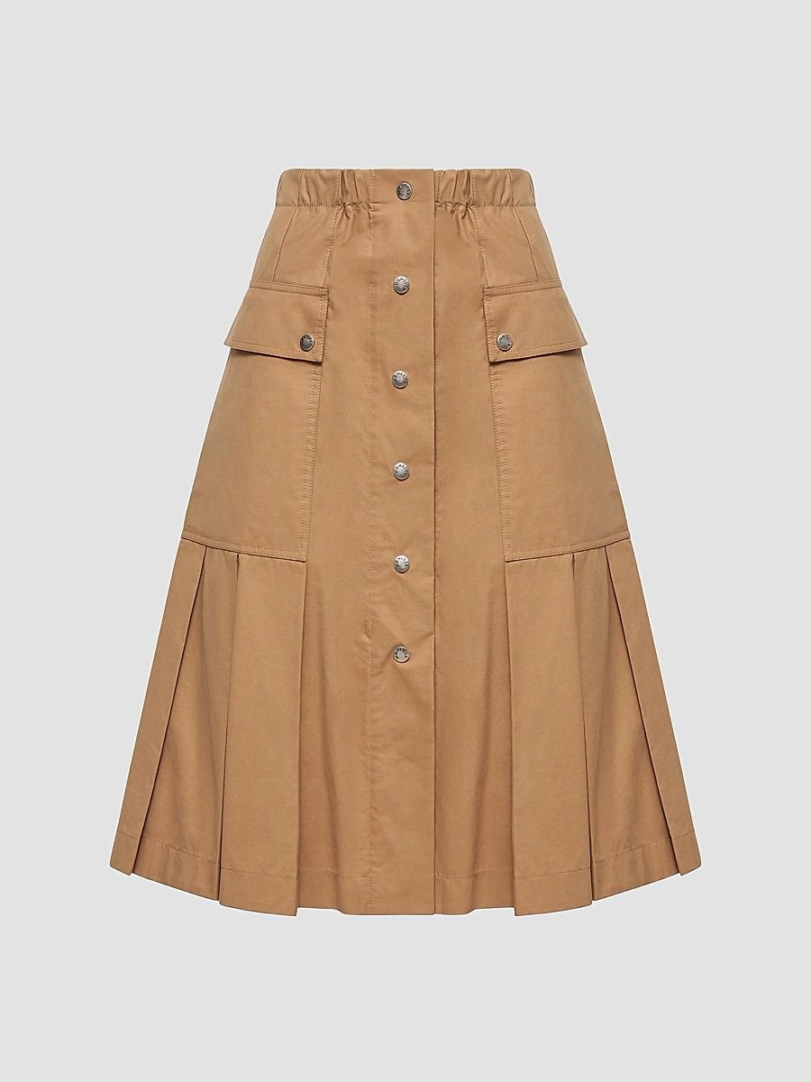 Women's Skirt in Cotton Blend - Camel Beige - Size 10
