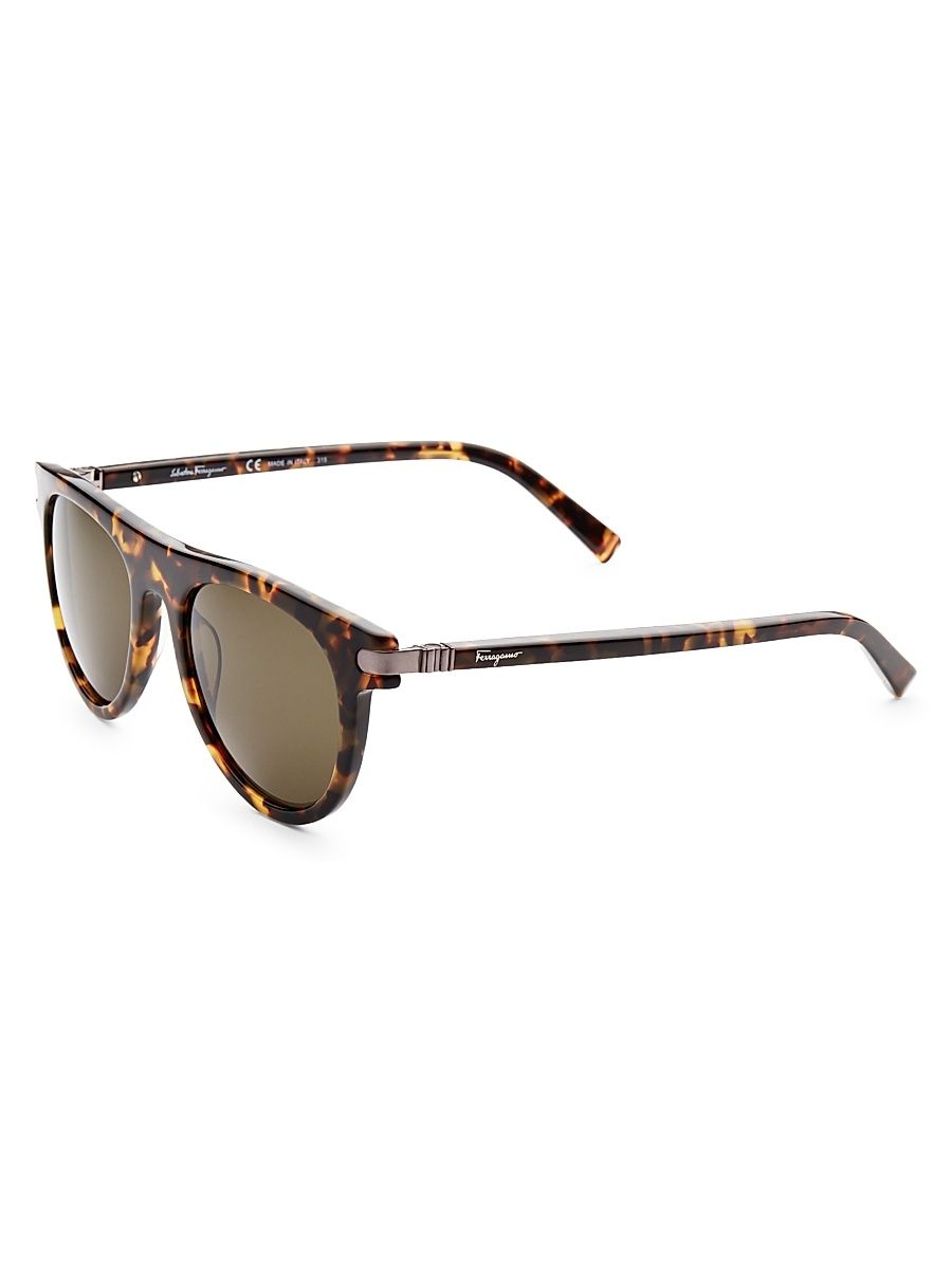 Men's 51MM Round Sunglasses - Havana