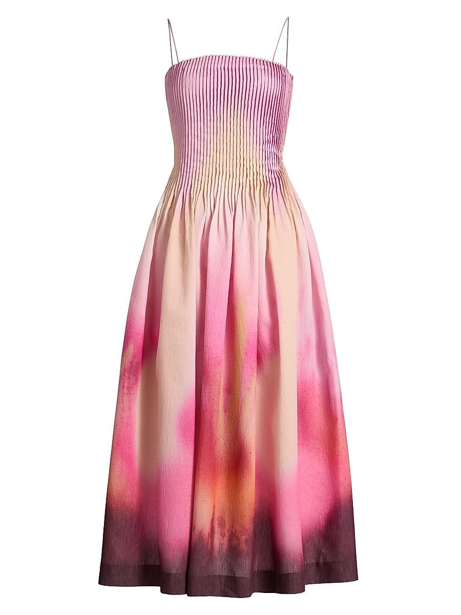 Women's Grecia Printed Pleated Maxi Dress - Flora In Focus - Size 12