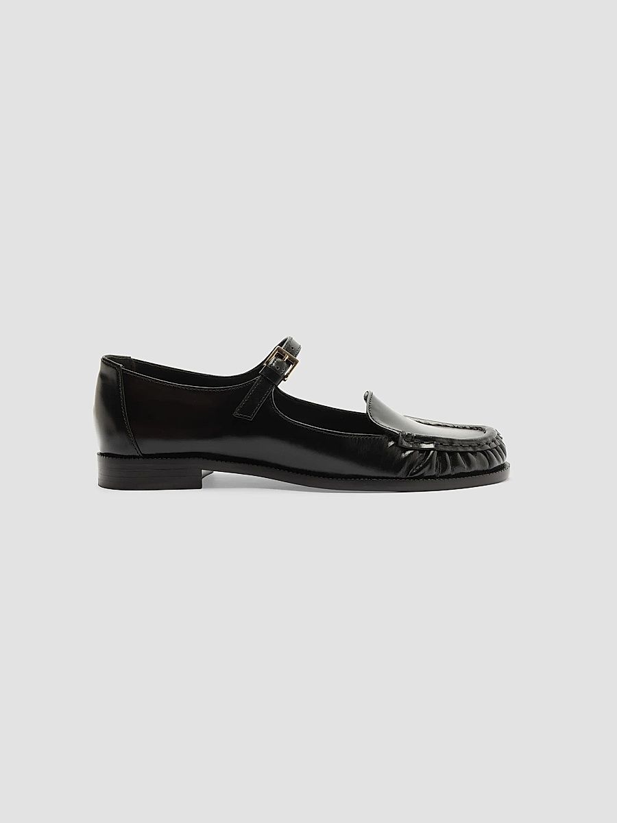 Women's Tyla Leather Mary Jane Loafers - Black - Size 9.5