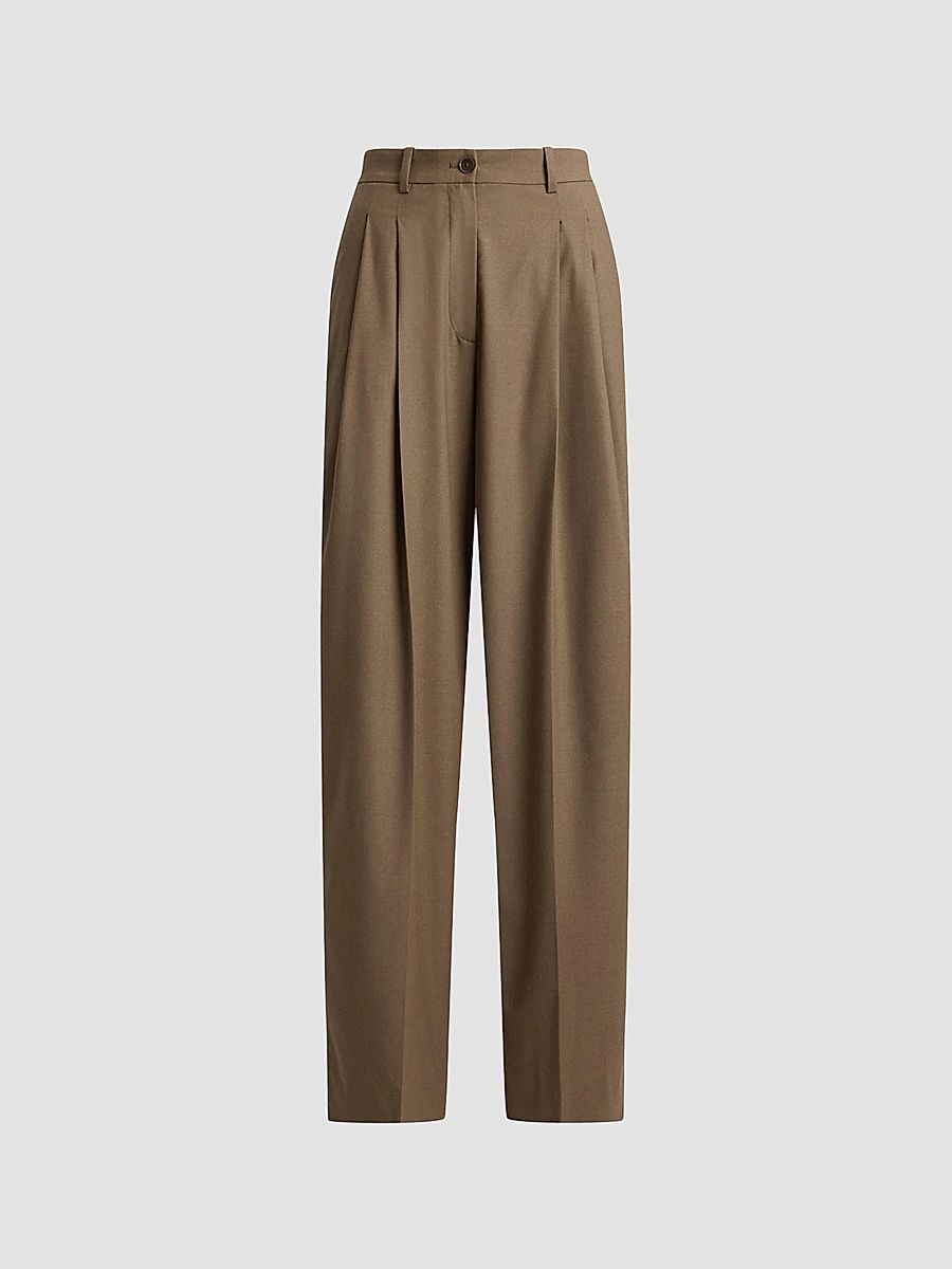 Women's Clarice Wool Trousers - Beige - Size 8