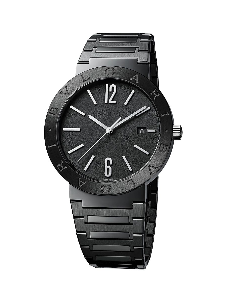 Men's BVLGARI BVLGARI Black Stainless Steel Bracelet Watch/41MM - Black