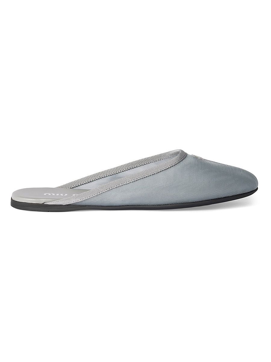 Women's Mesh Fabric Slippers - Grey - Size 5