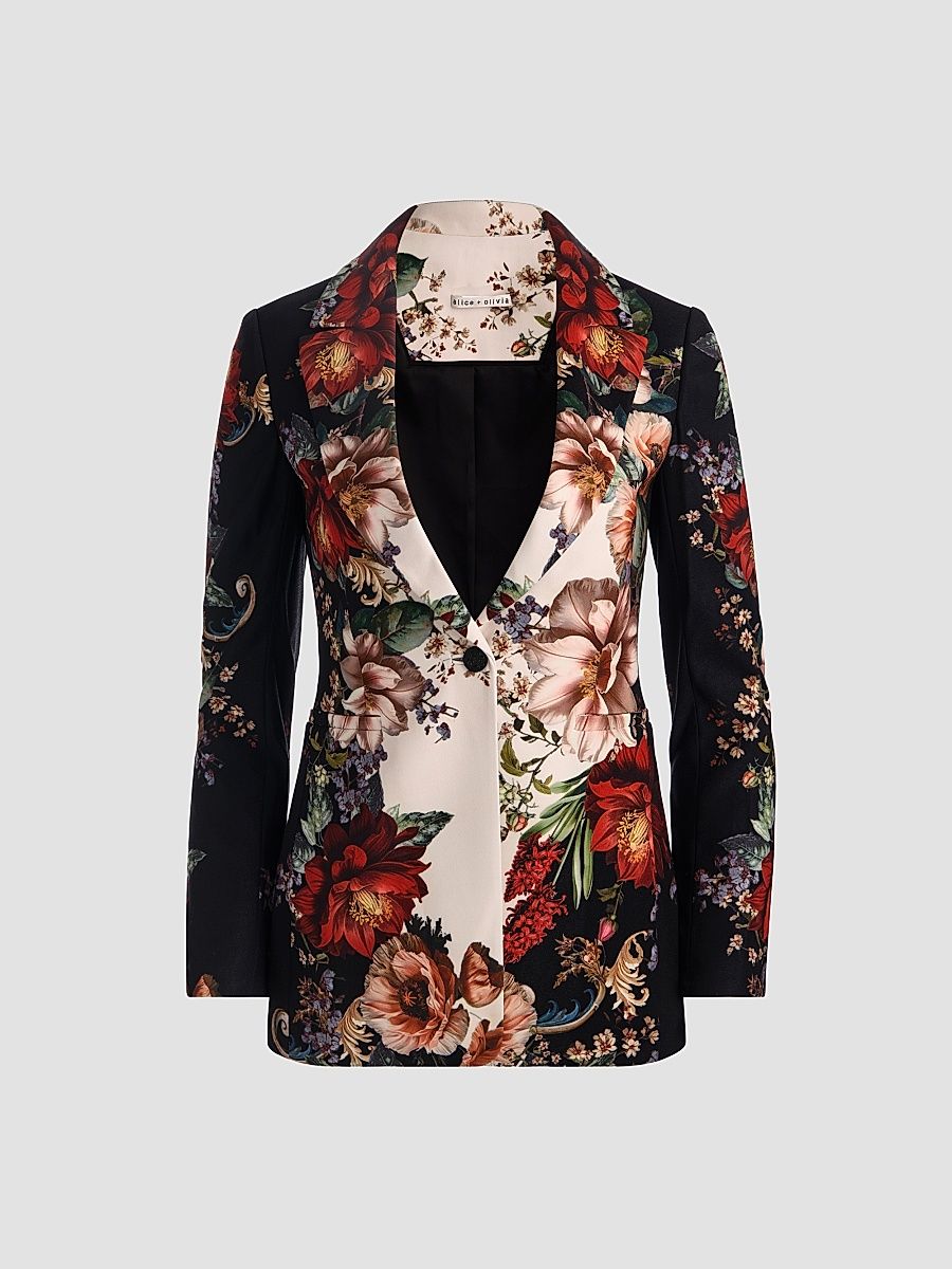 Women's Breann Floral Fitted Blazer - Floral Radiance - Size 0
