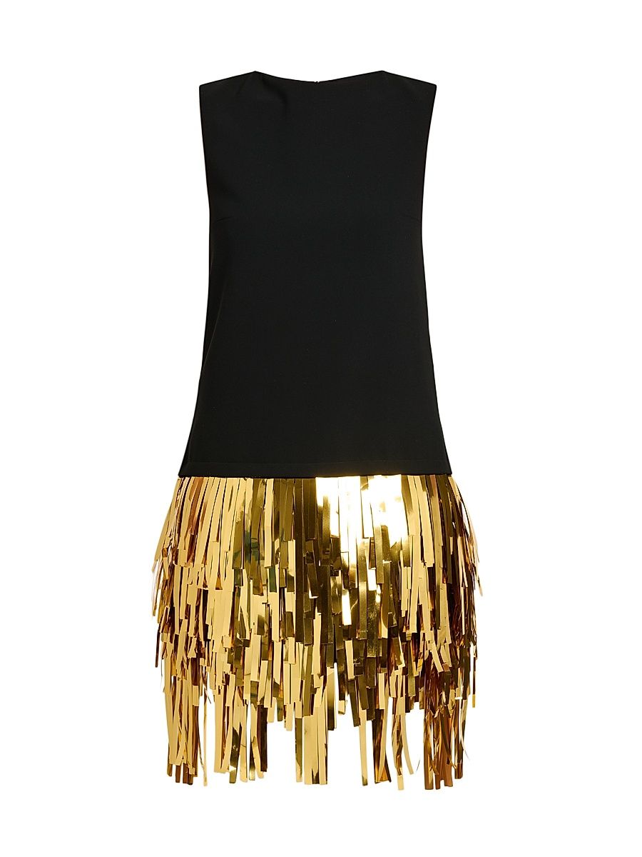 Women's Metallic Fringe Dress - Multi Black - Size 6