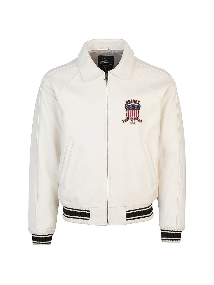 Men's Icon Leather Jacket - Snow White - Size Small