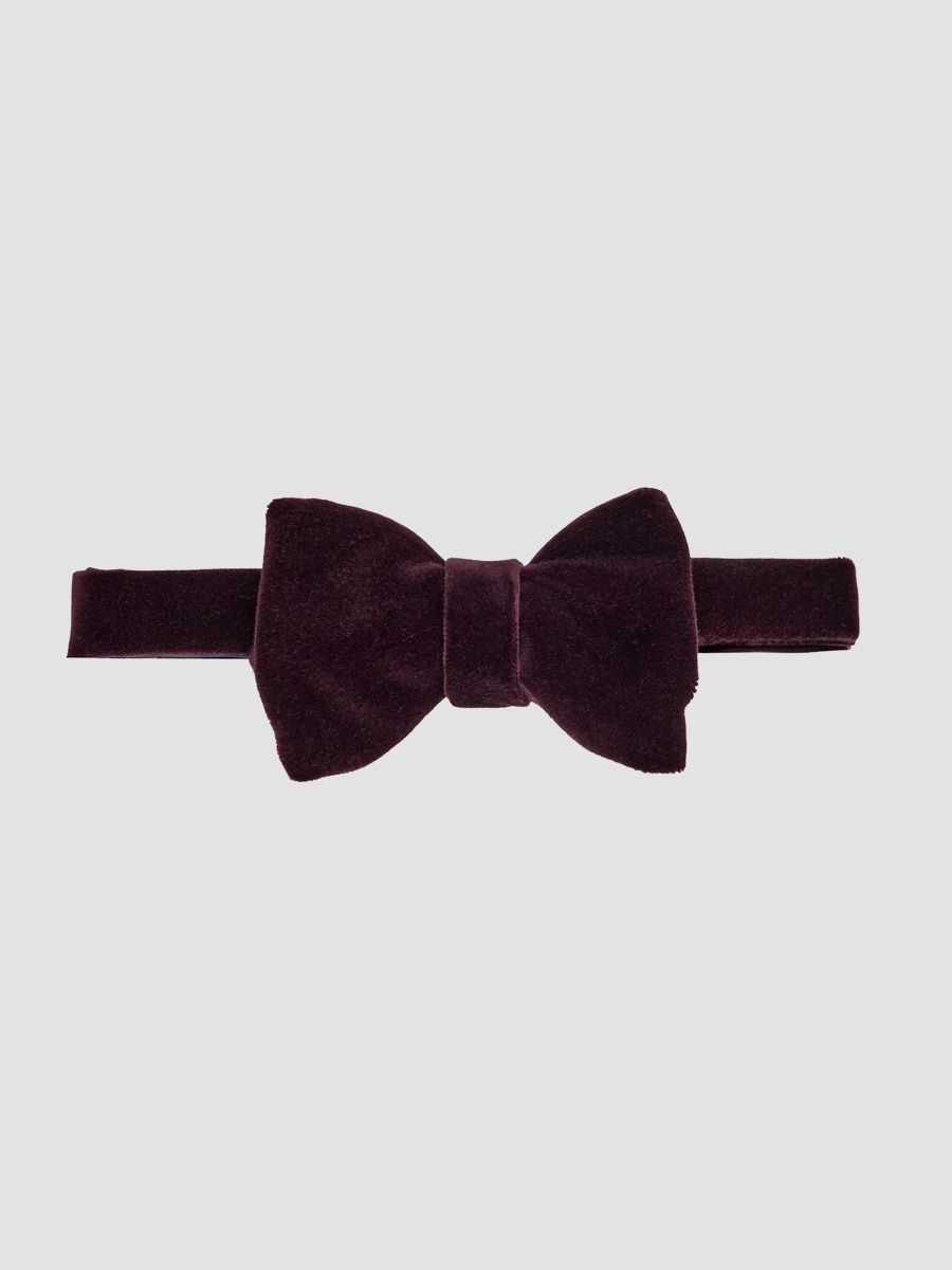 Ralph Lauren Purple Label Men's Velvet & Peau De Soie Self-Tied Bow Tie - Luggage Brown