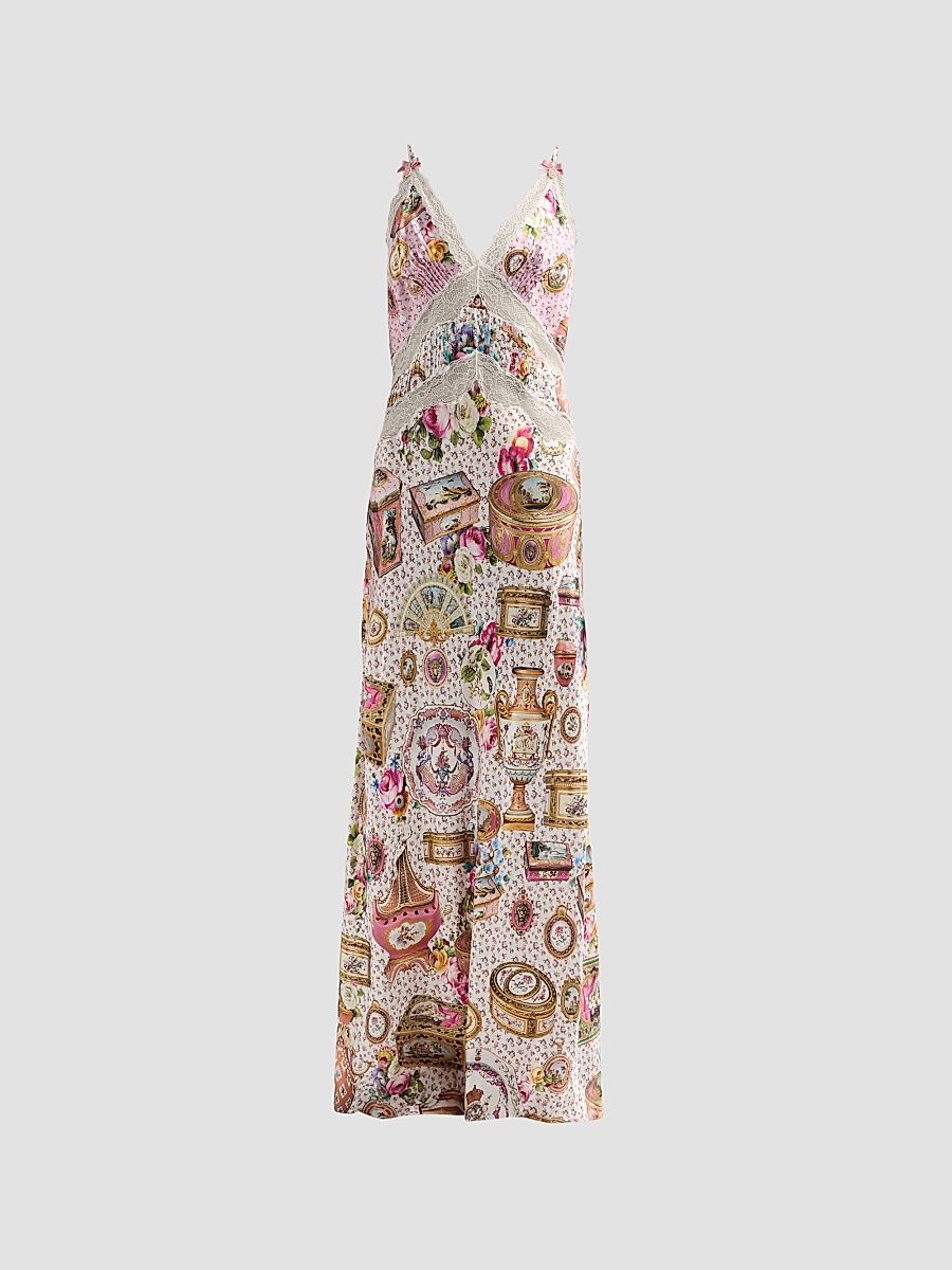 Women's Met x Camilla In The Heart of Art Silk Maxi Slipdress - In The Heart Of Art - Size Medium