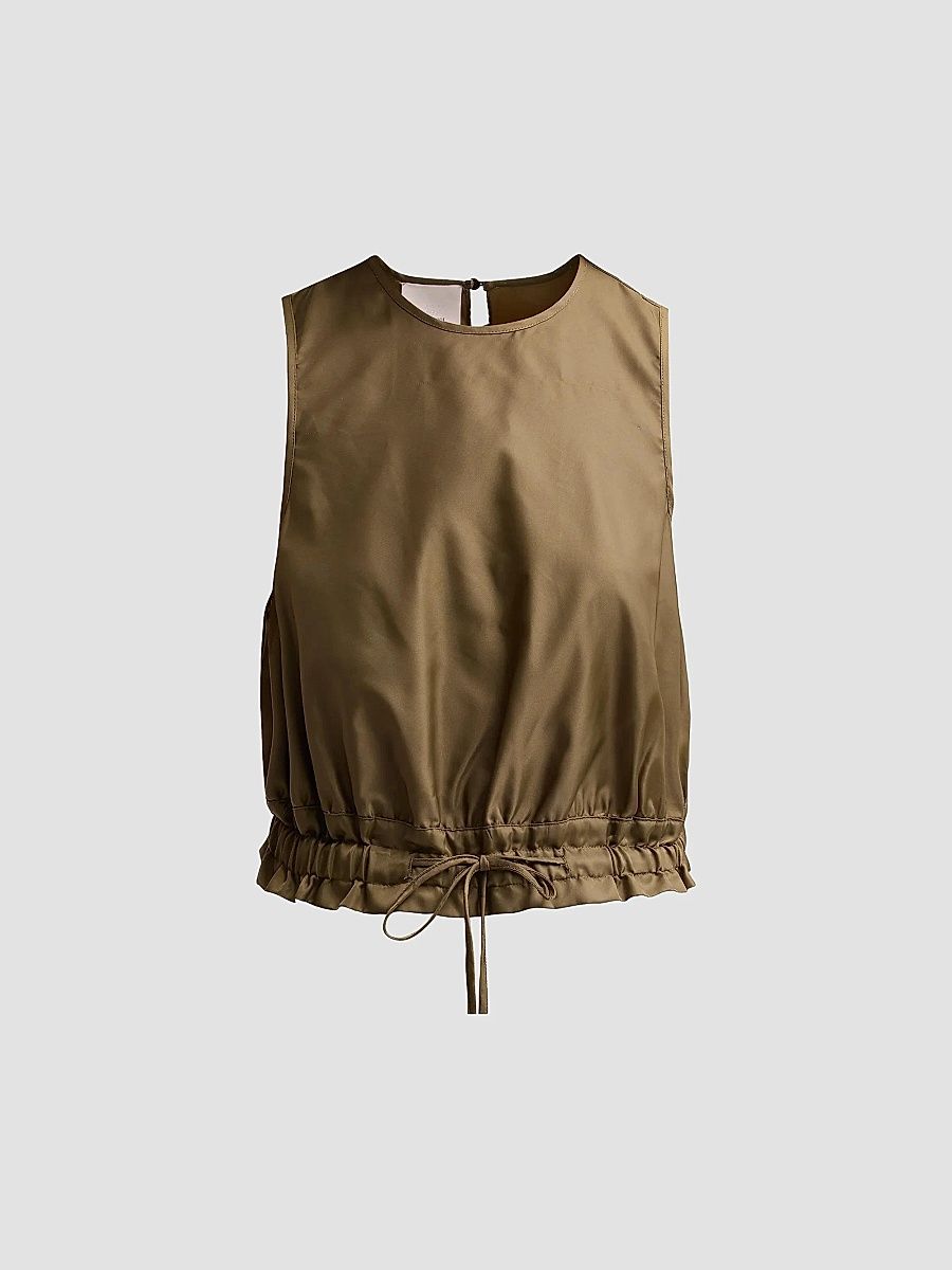 Women's Elisabetta Drawstring-Hem Top - Dark Olive - Size XL
