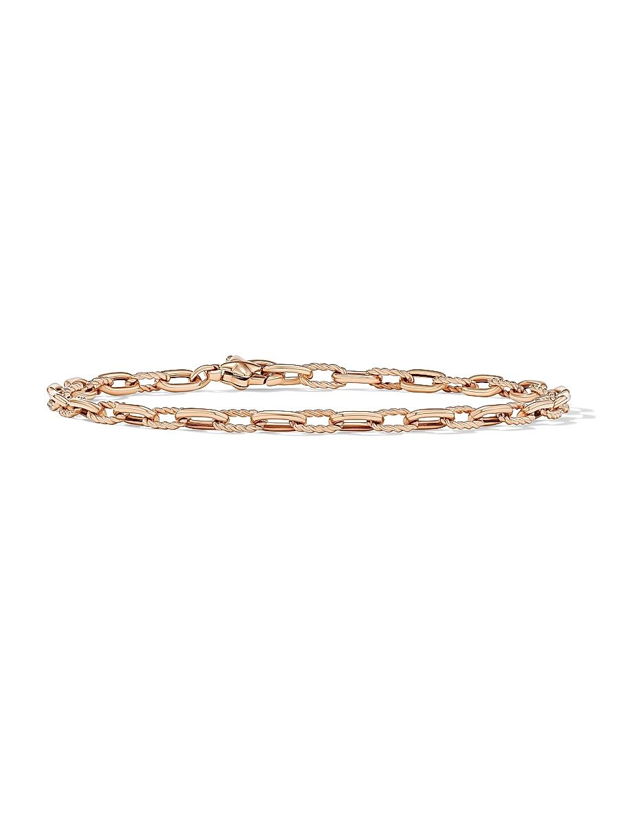 Women's DY Madison Chain Bracelet in 18K Rose Gold, 3mm - Rose Gold - Size Large