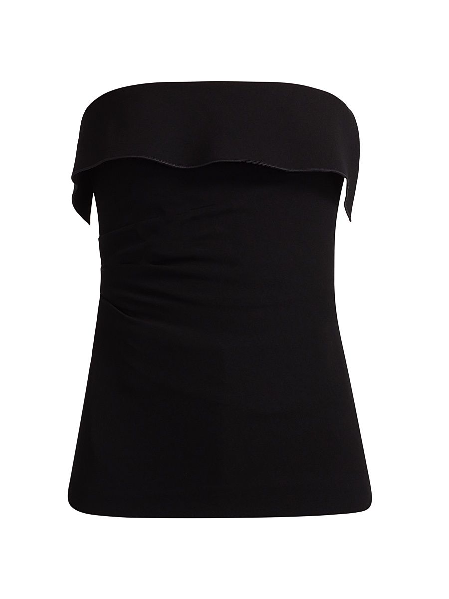 Women's Felicity Crêpe Ruched Top - Black - Size 2