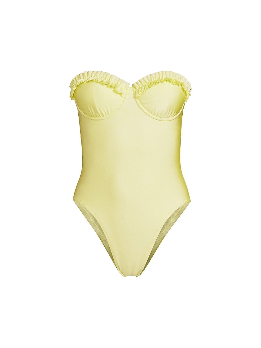 Women's The Carmen One-Piece Swimsuit - Custard - Size Large