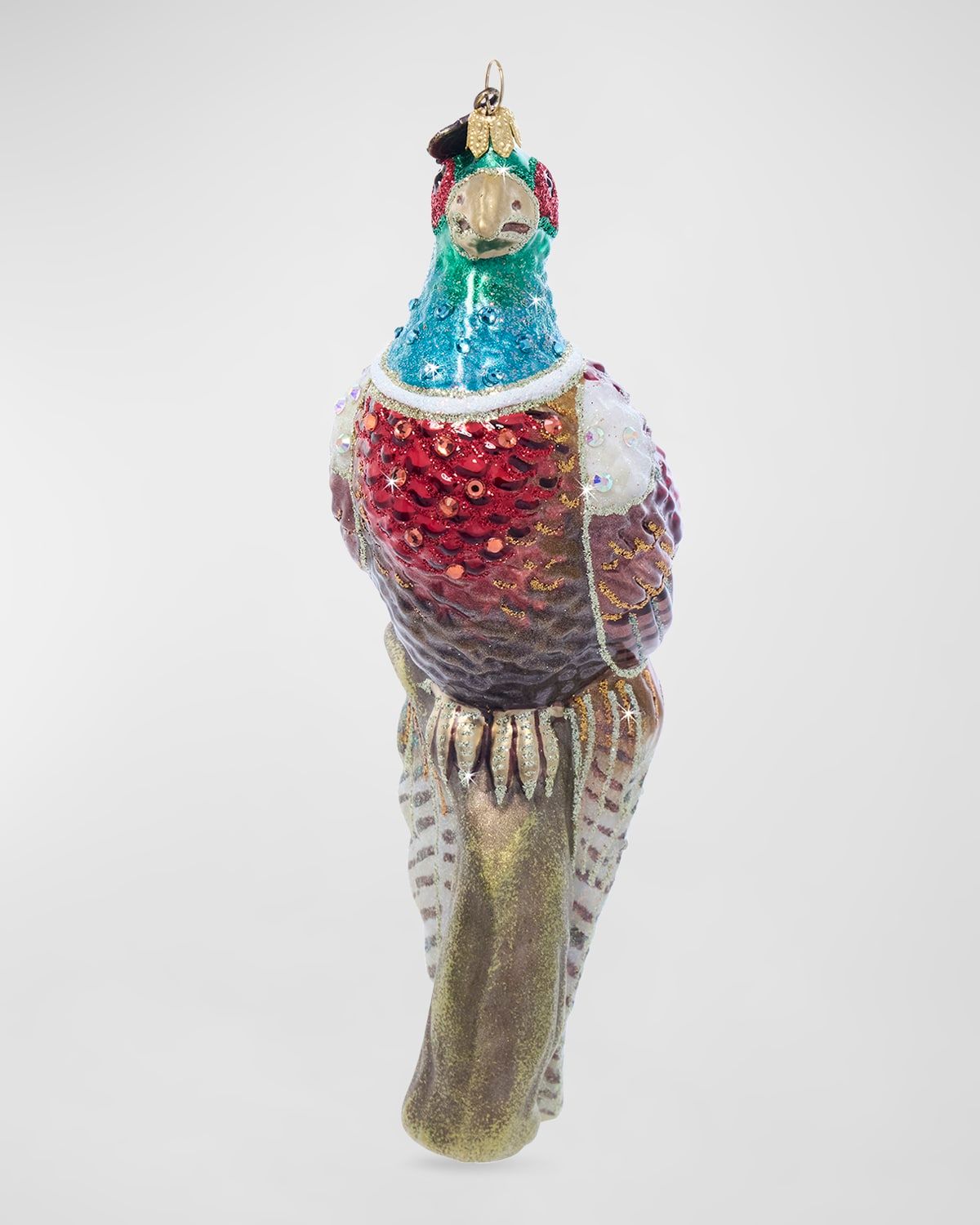 Pheasant Glass Christmas Ornament