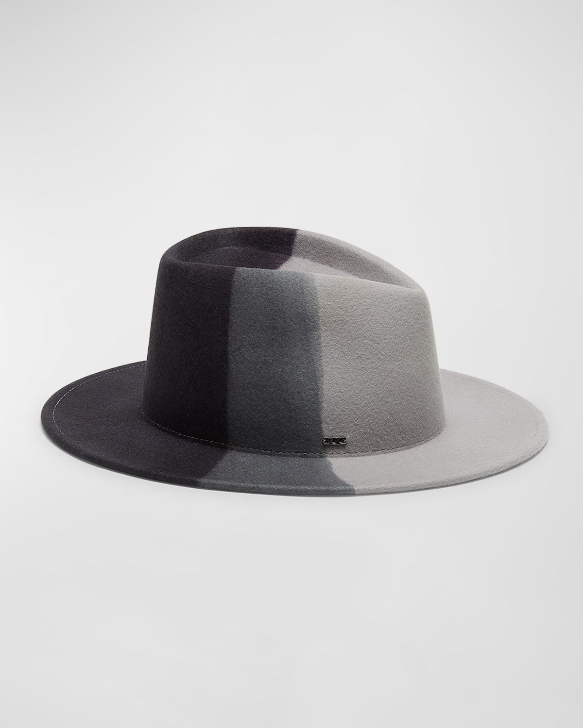 Blaine Color Block Wool Fedora Hat