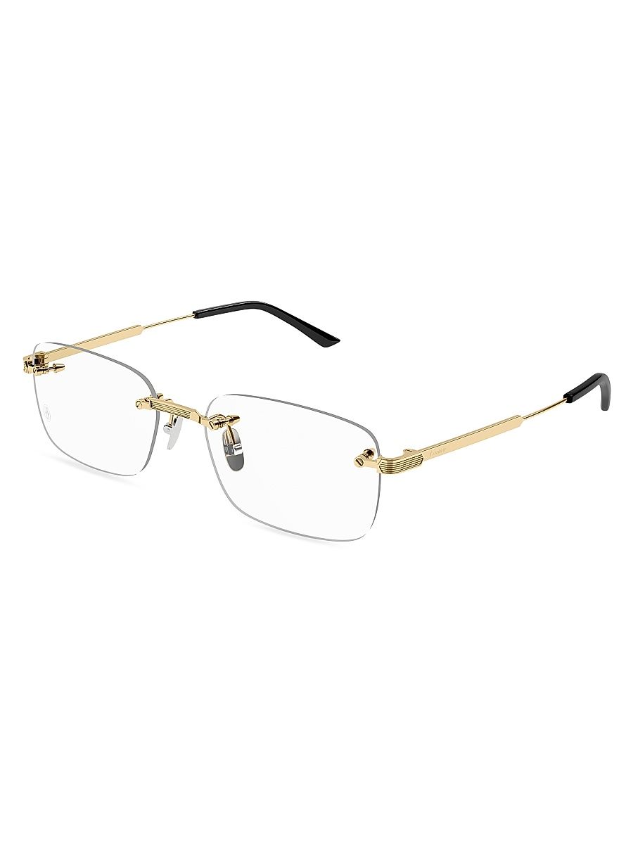 Men's Signature C 55MM 24K-Gold-Plated Titanium Optical Glasses - Gold
