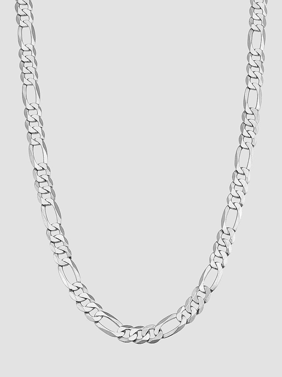 Men's Founders Figaro Chain in Sterling Silver - Silver - Size 30