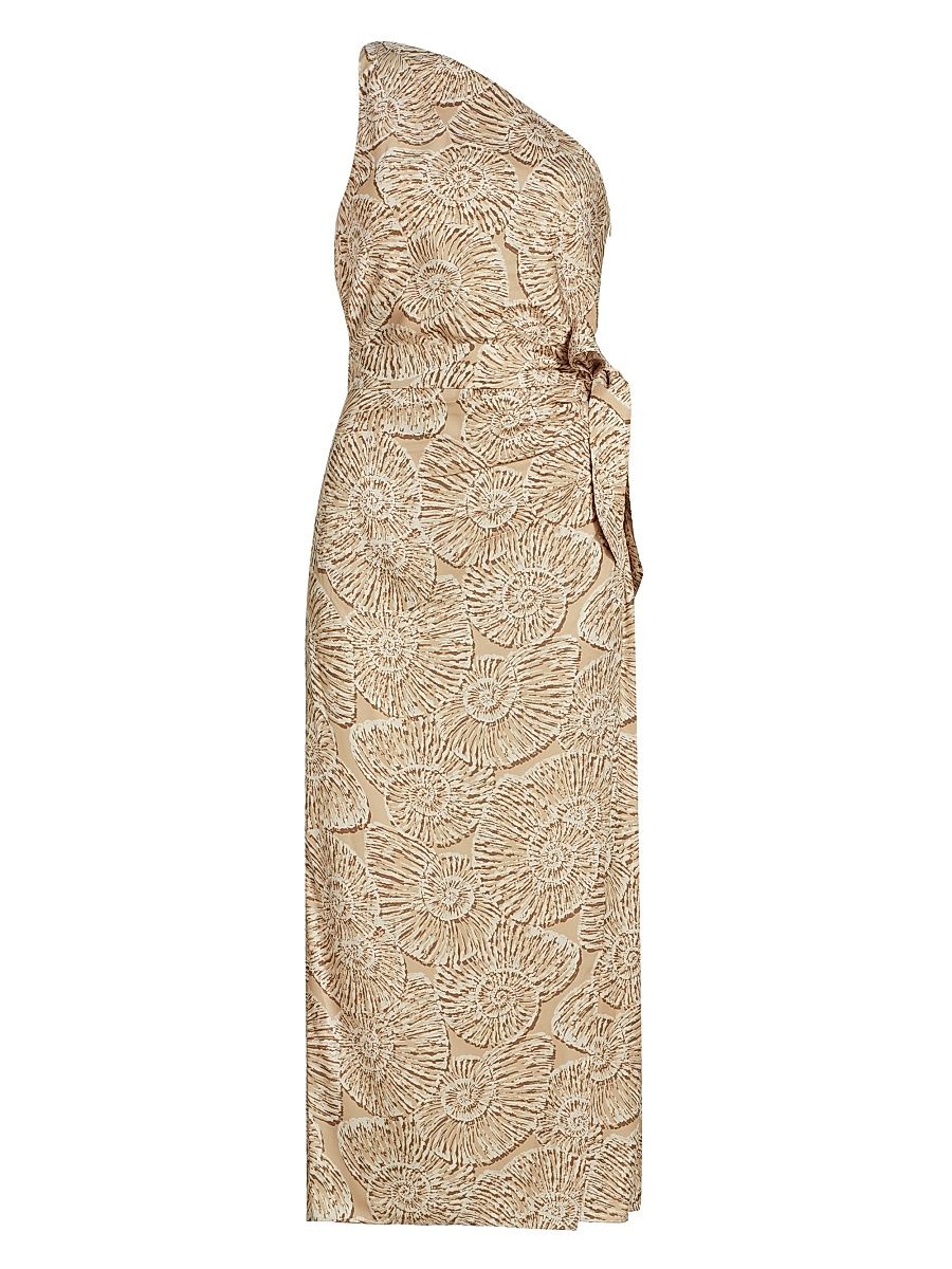 Women's Nanu Printed One-Shoulder Midi-Dress - Shell - Size 10