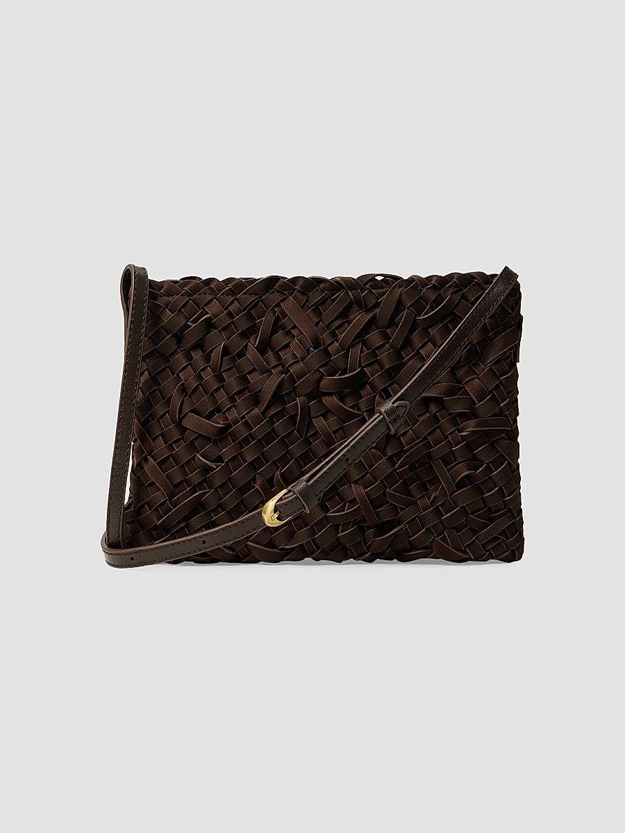 Women's Soho Nest Weave Crossbody Bag - Chocolate