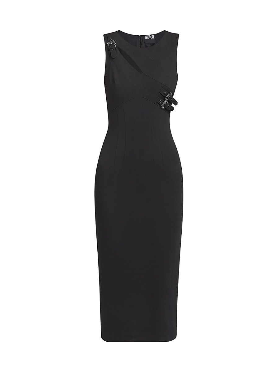 Women's Baroque Buckle-Detailed Jersey Midi-Dress - Black - Size 12