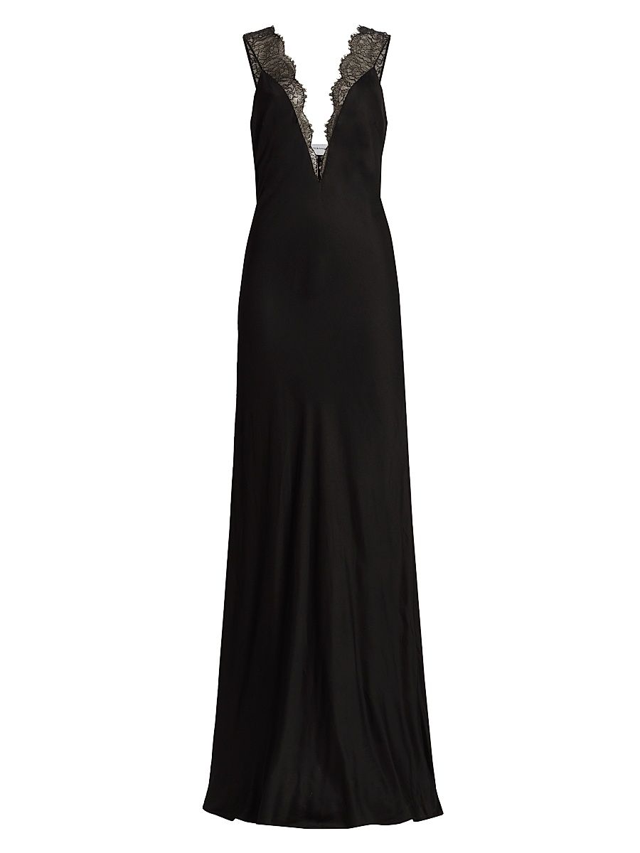 Women's The Malone Lace-Trim Gown - Black - Size 8