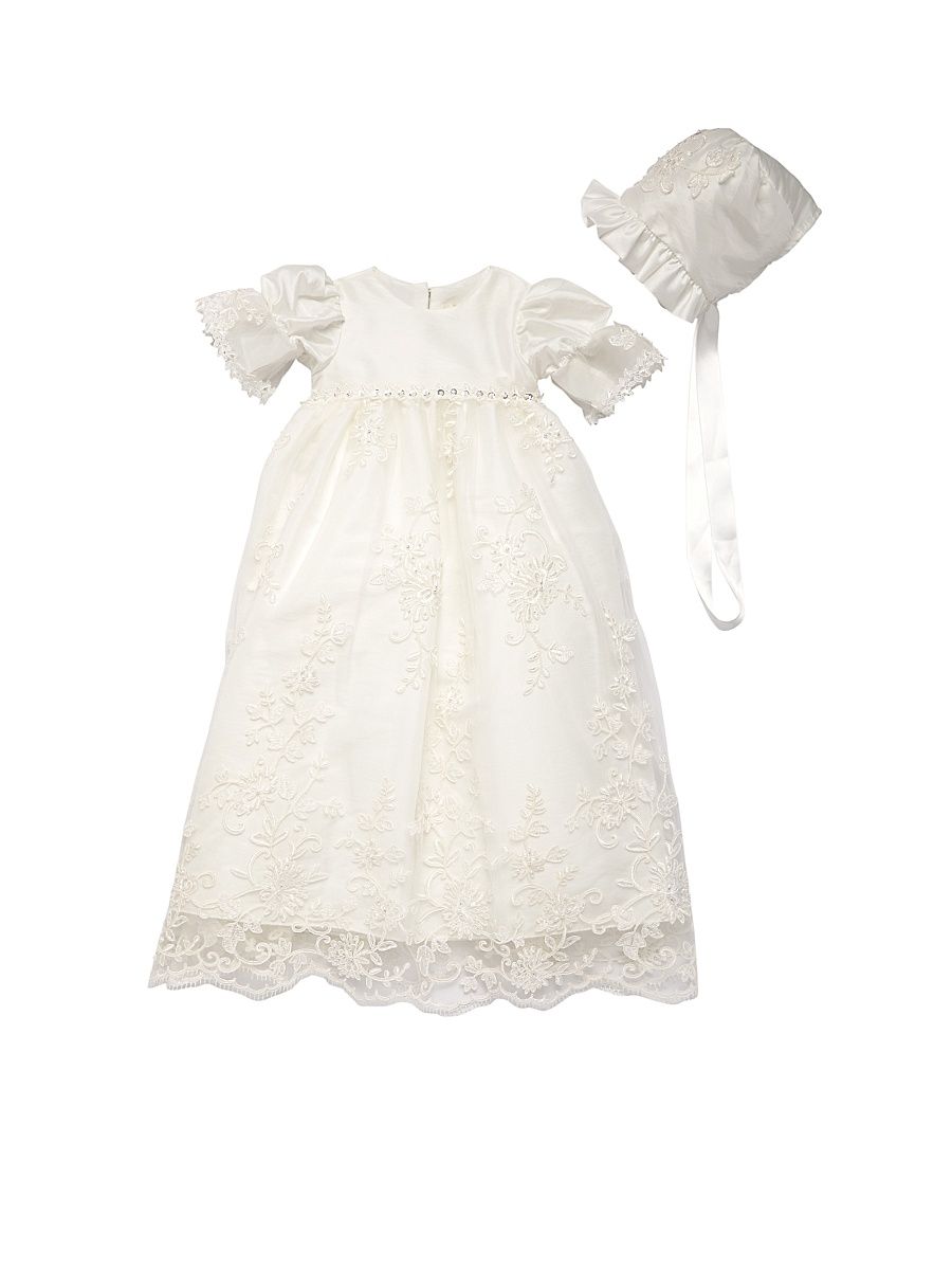 Macis Design Girl's Baby Girl's Beaded Lace Dress - Ivory - Size 12 Months