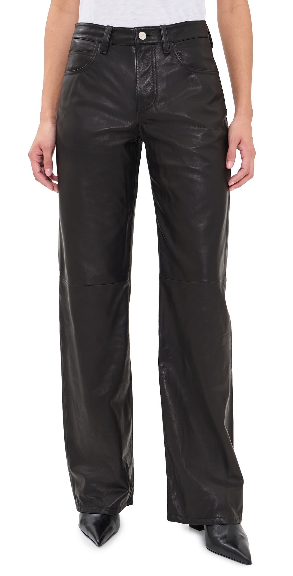 STAUD Gus Leather Pants Black 2