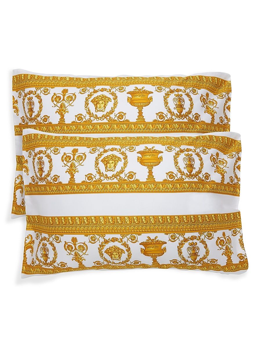 Barocco 2-Piece Pillowcase Set - Black Gold - Size King