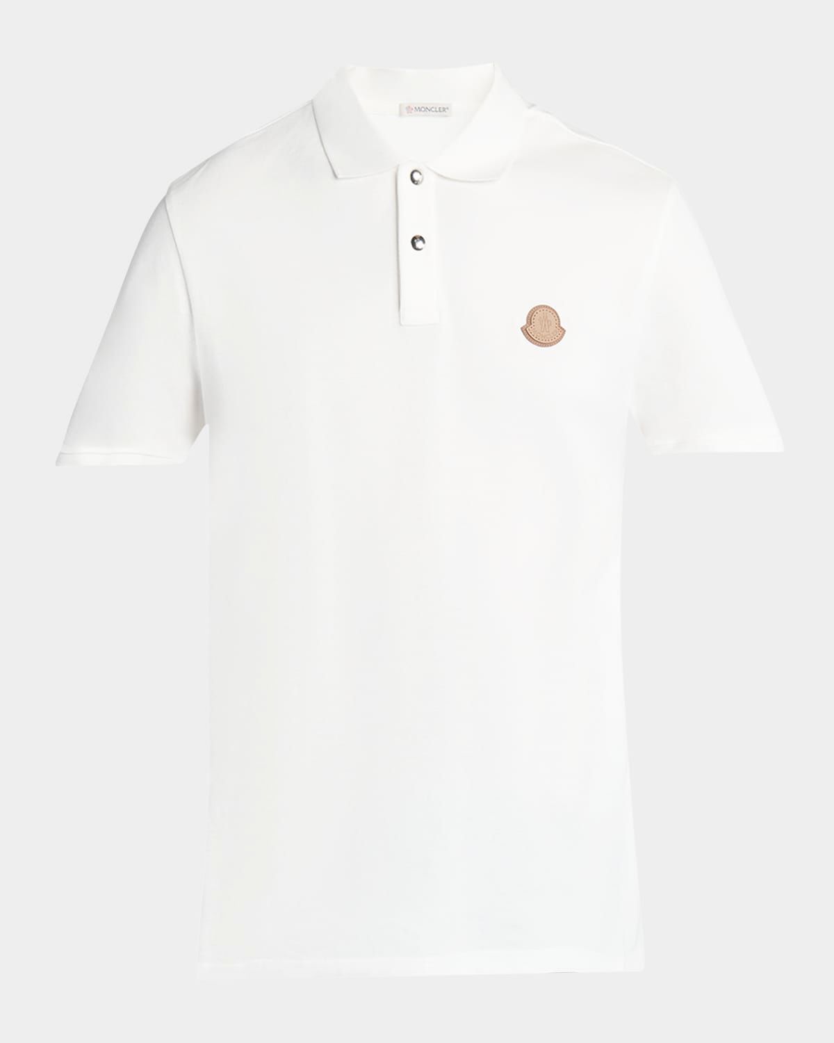 Men & apos;s Leather-Emblem Polo Shirt