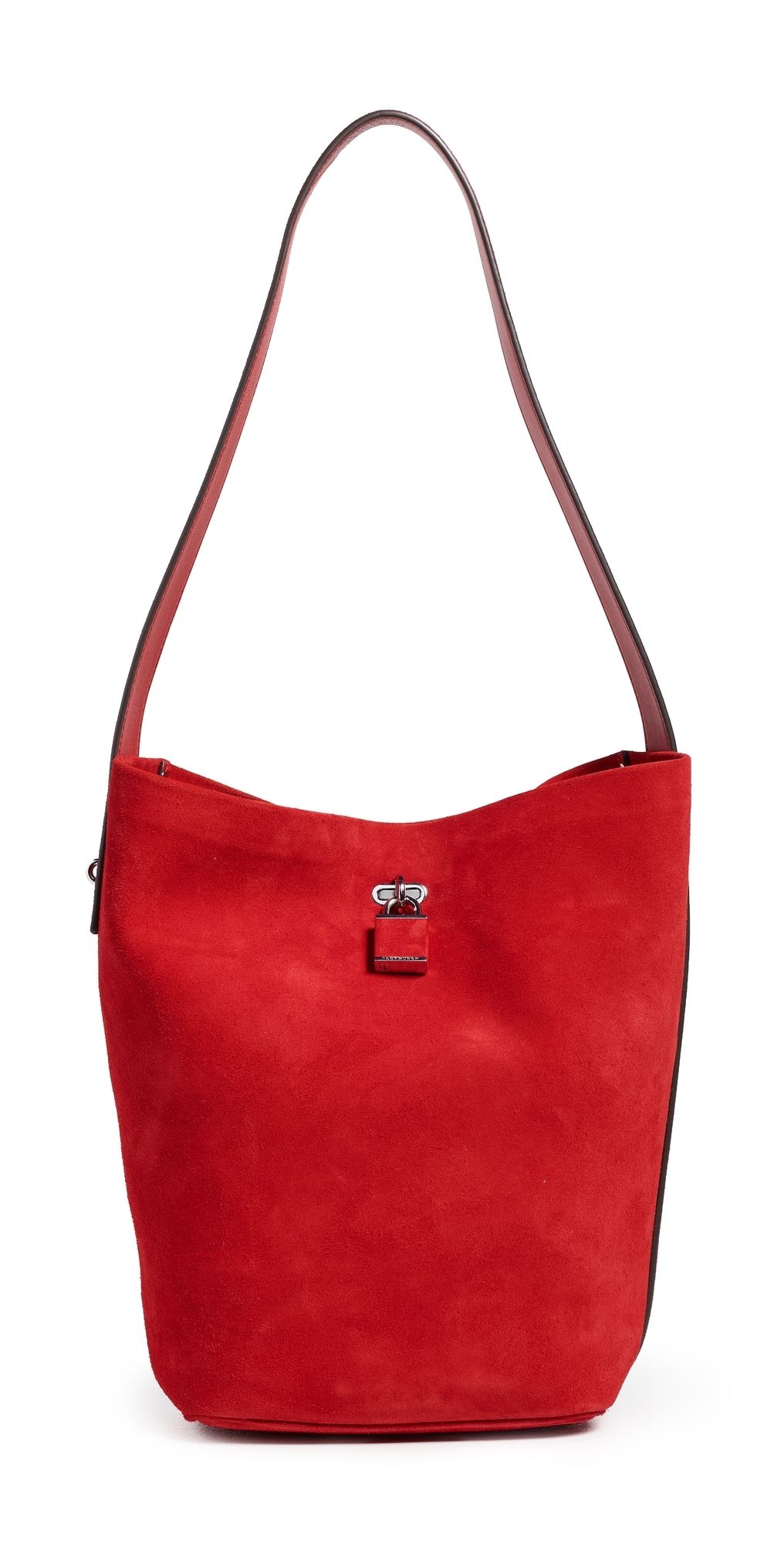 Tory Burch Suede Slim Bucket Bag Red One Size