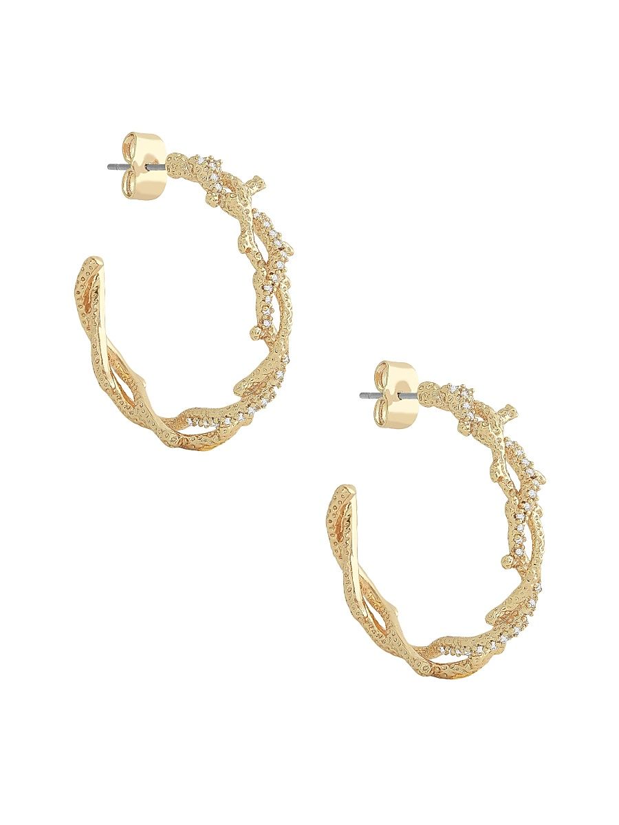 Women's Ocean Coral 18K Gold-Plated Hoop Earrings - Gold