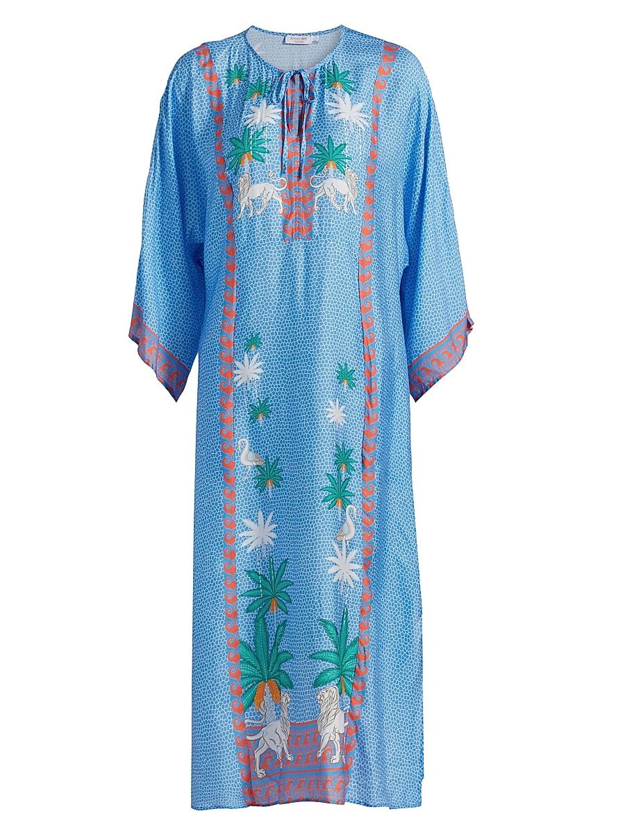 Women's Johnny Was x Paolita Averi Caftan - Circes Ocean - Size Large