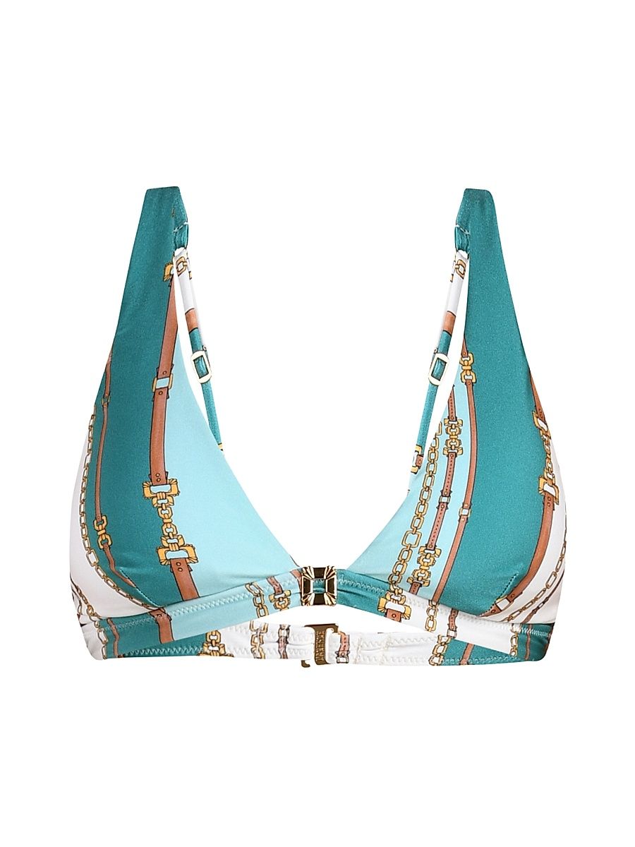 Women's Belt Stripe Lexie V-Neck Bikini Top - Size XL