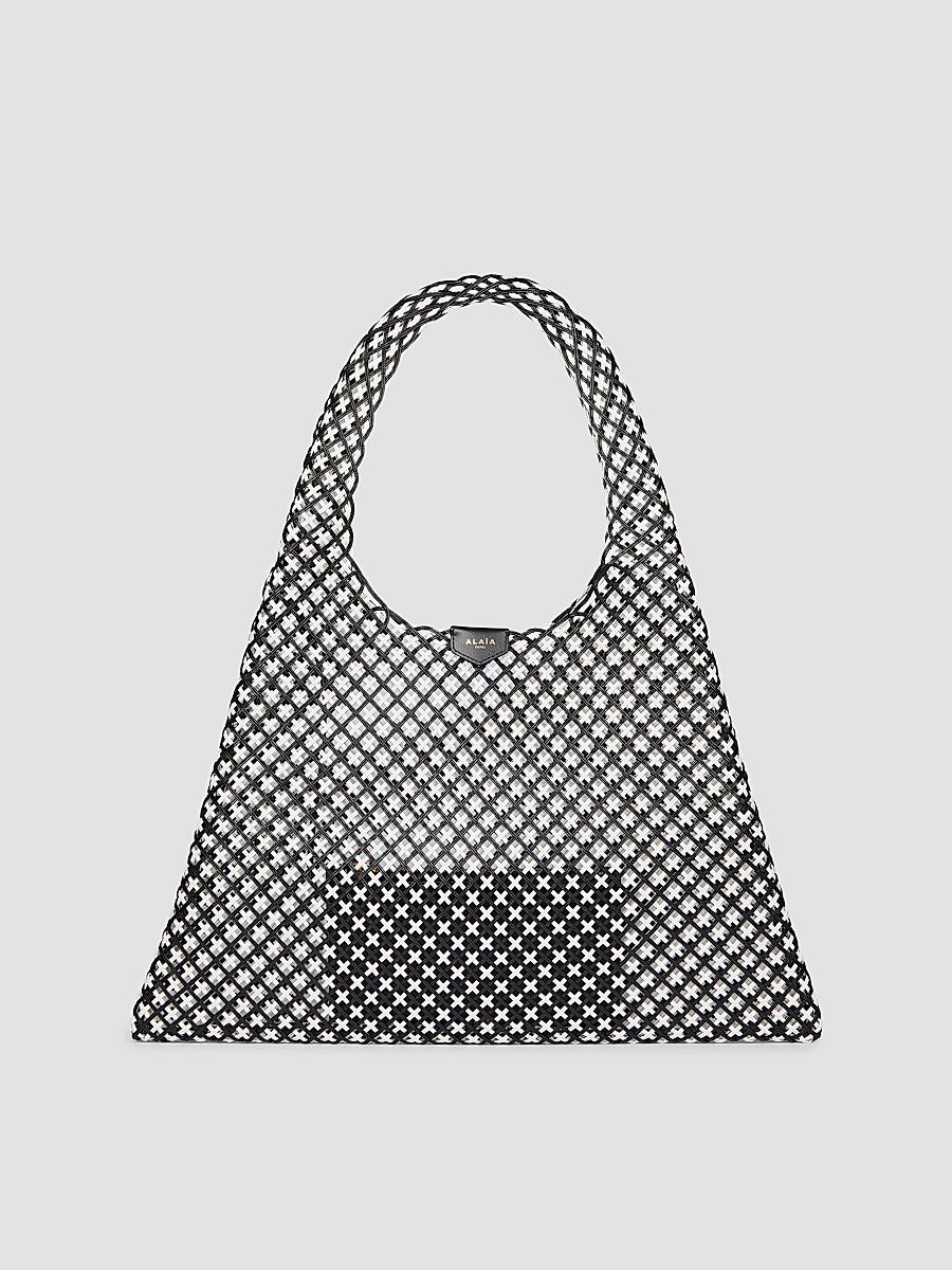 ALAÏA Women's One Piece Leather Hobo Bag - Black White