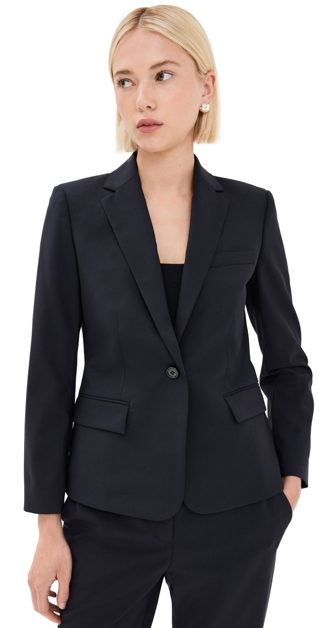 Theory 1 Button Slim Jacket Deep Navy 8